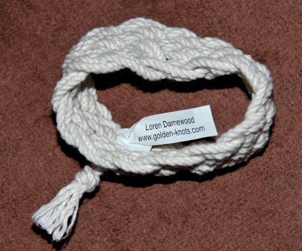 A cotton Turk's-head bracelet