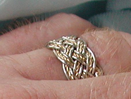 close up of ring on left hand
