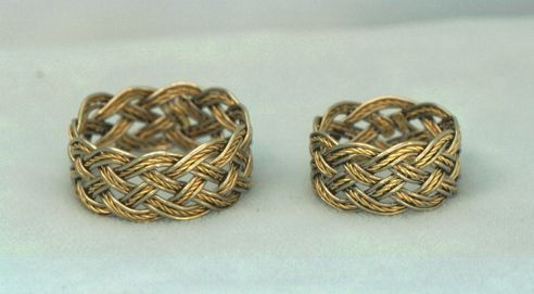 5x11 and 5x9 matched set, 18K yellow and white