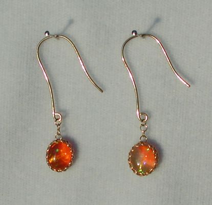 Fire opal earrings.